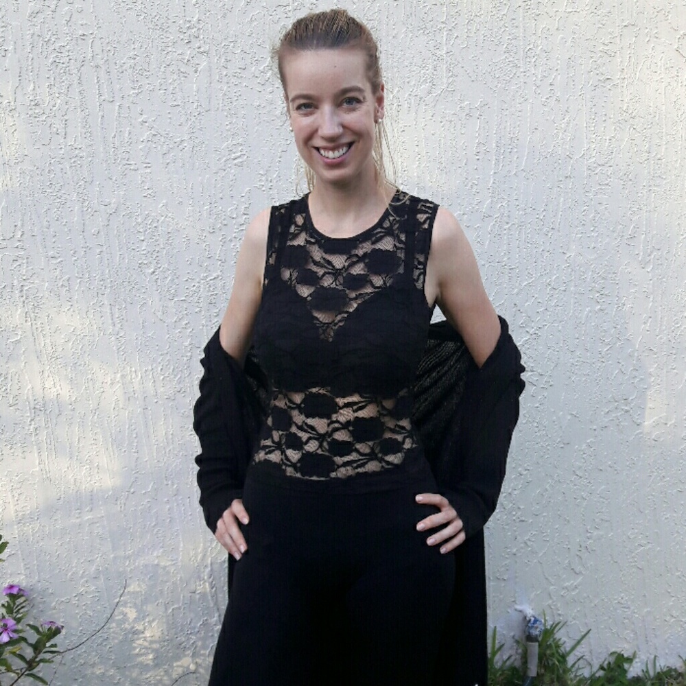 Sexy black lace camisole great for layering